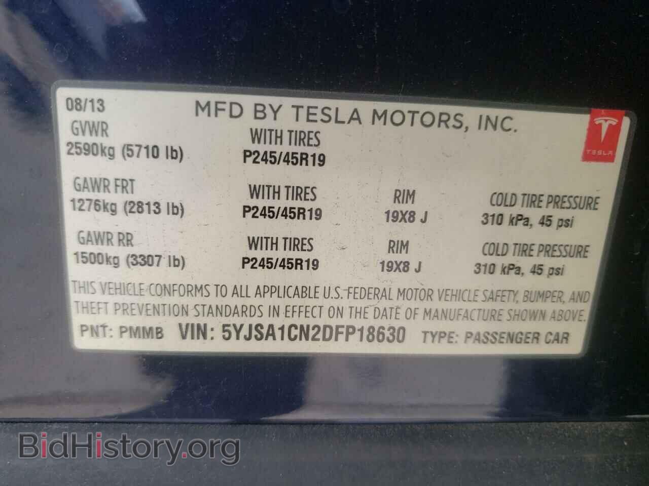 2013 TESLA MODEL S - VIN: 5YJSA1CN2DFP18630 - Photo 10