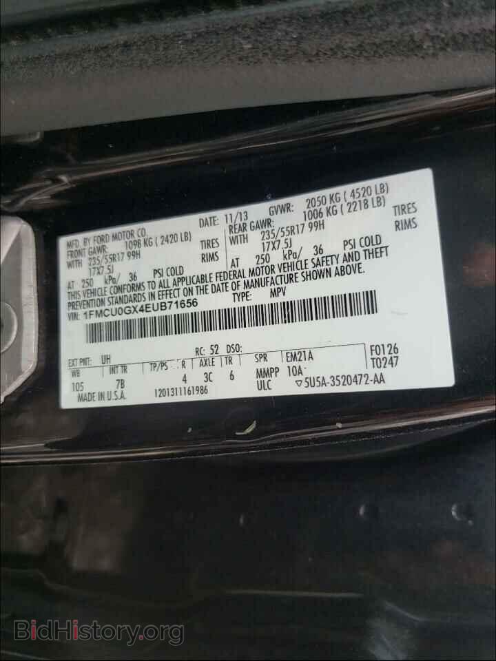 2014 FORD ESCAPE - VIN: 1FMCU0GX4EUB71656 - Фото 10