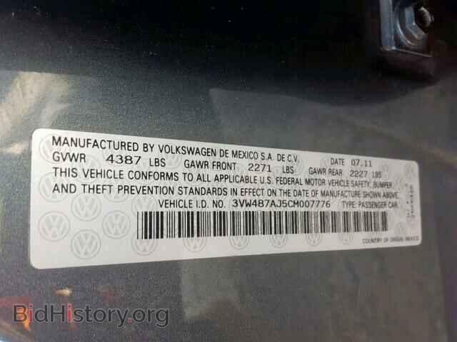 2012 VOLKSWAGEN JETTA - VIN: 3VW487AJ5CM007776 - Фото 10