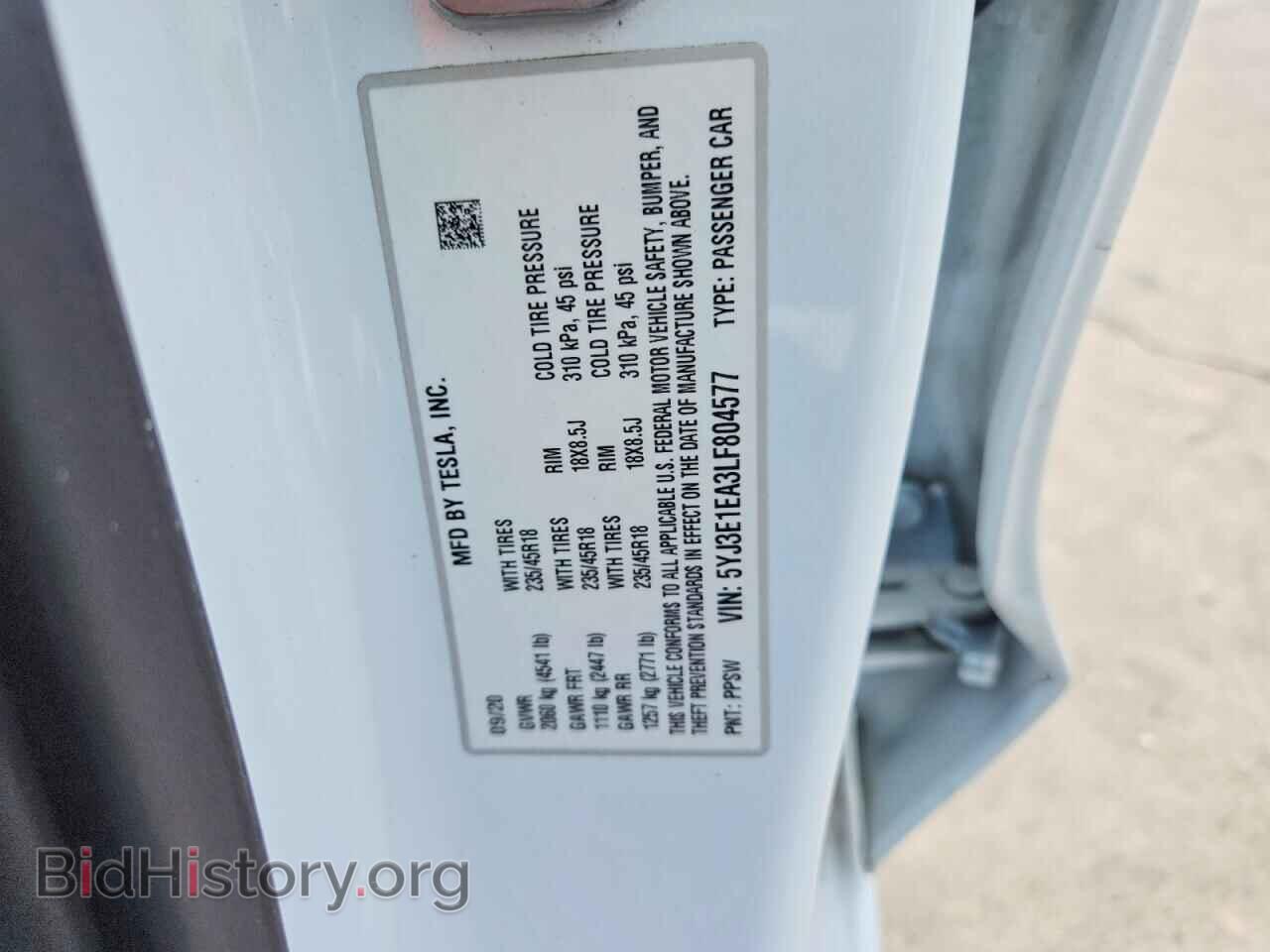 2020 TESLA MODEL 3 - VIN: 5YJ3E1EA3LF804577 - Photo 12