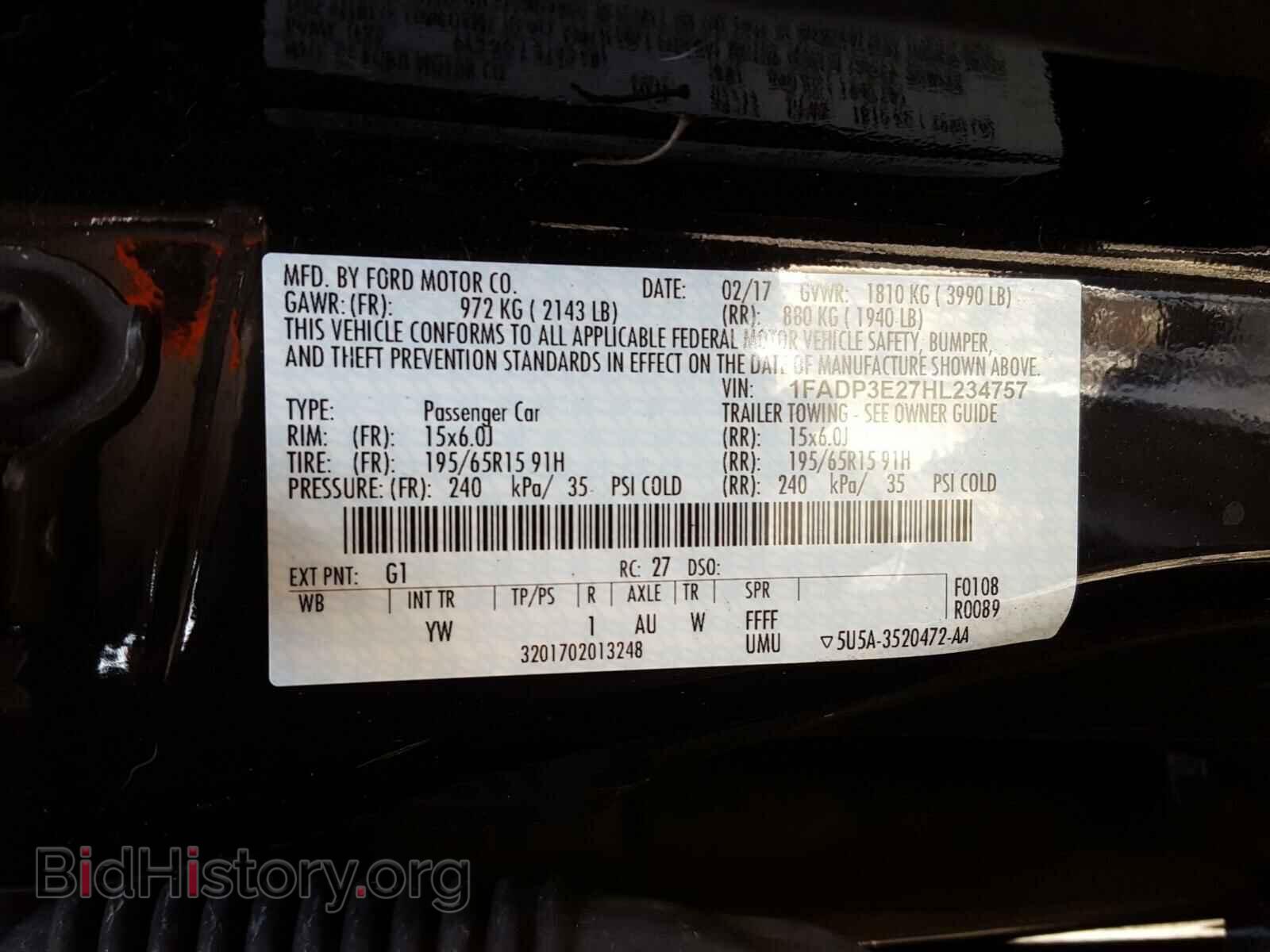 2017 FORD FOCUS - VIN: 1FADP3E27HL234757 - Фото 10