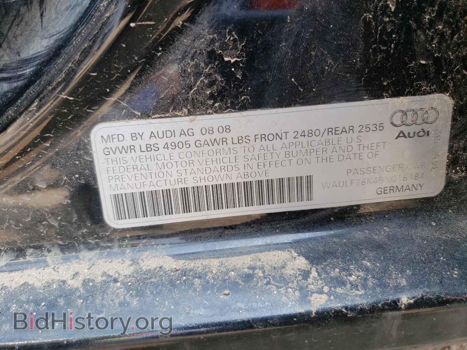 2009 AUDI A4 - VIN: WAULF78K49N018184 - Фото 10