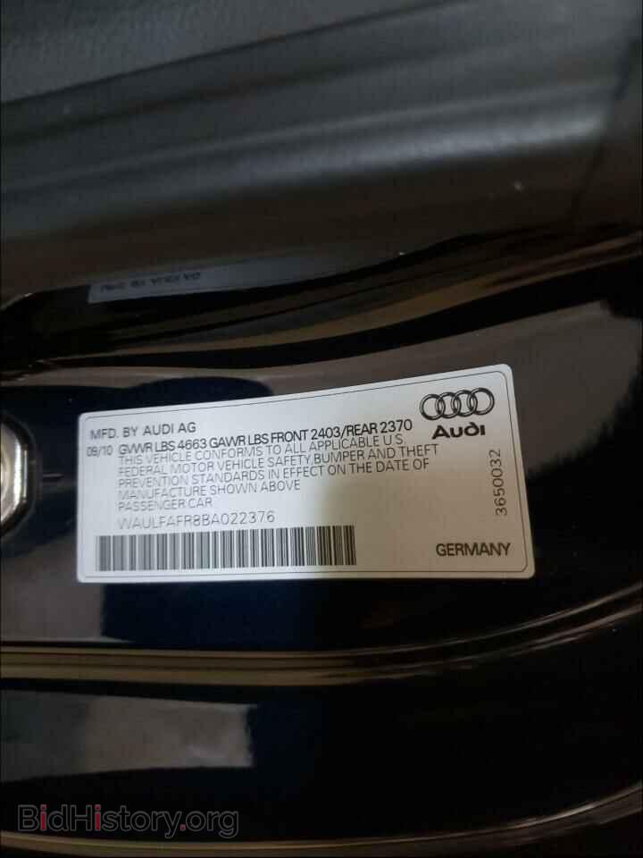 2011 AUDI A5 - VIN: WAULFAFR8BA022376 - Фото 10