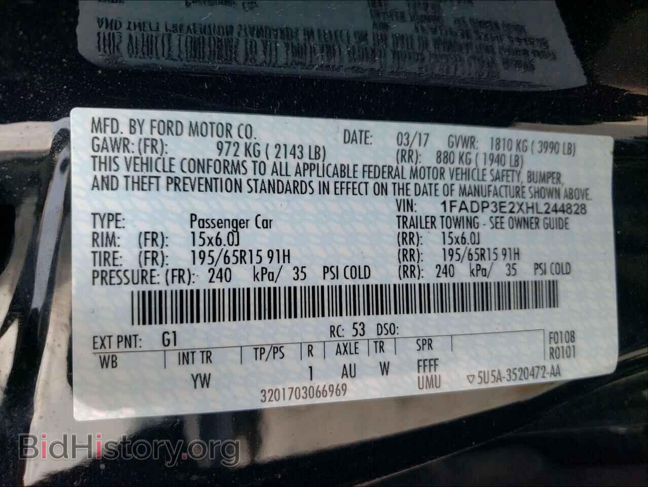 2017 FORD FOCUS - VIN: 1FADP3E2XHL244828 - Фото 10