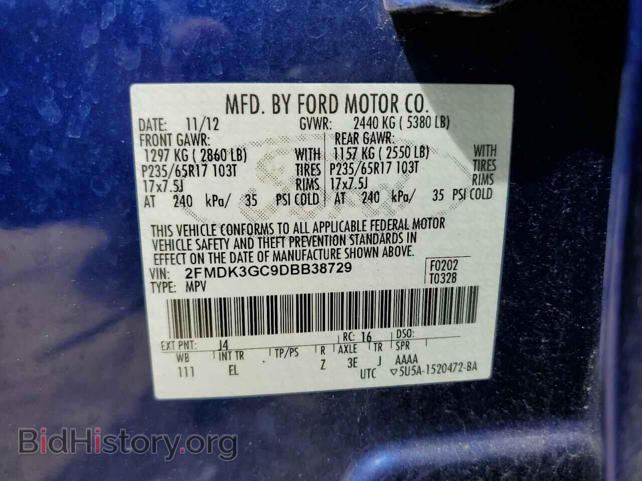 2013 FORD EDGE - VIN: 2FMDK3GC9DBB38729 - Photo 10