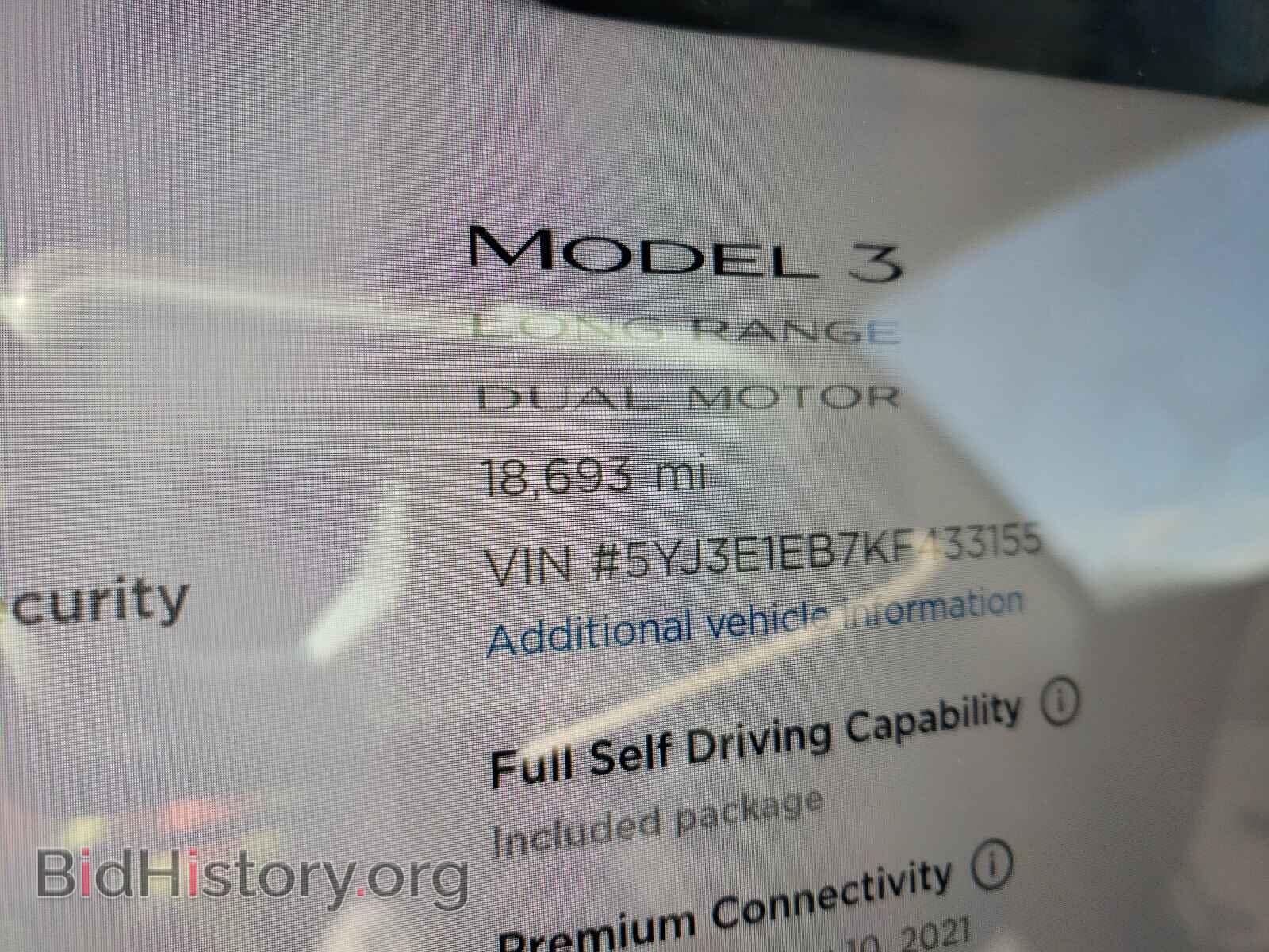 2019 TESLA MODEL 3 - VIN: 5YJ3E1EB7KF433155 - Photo 8