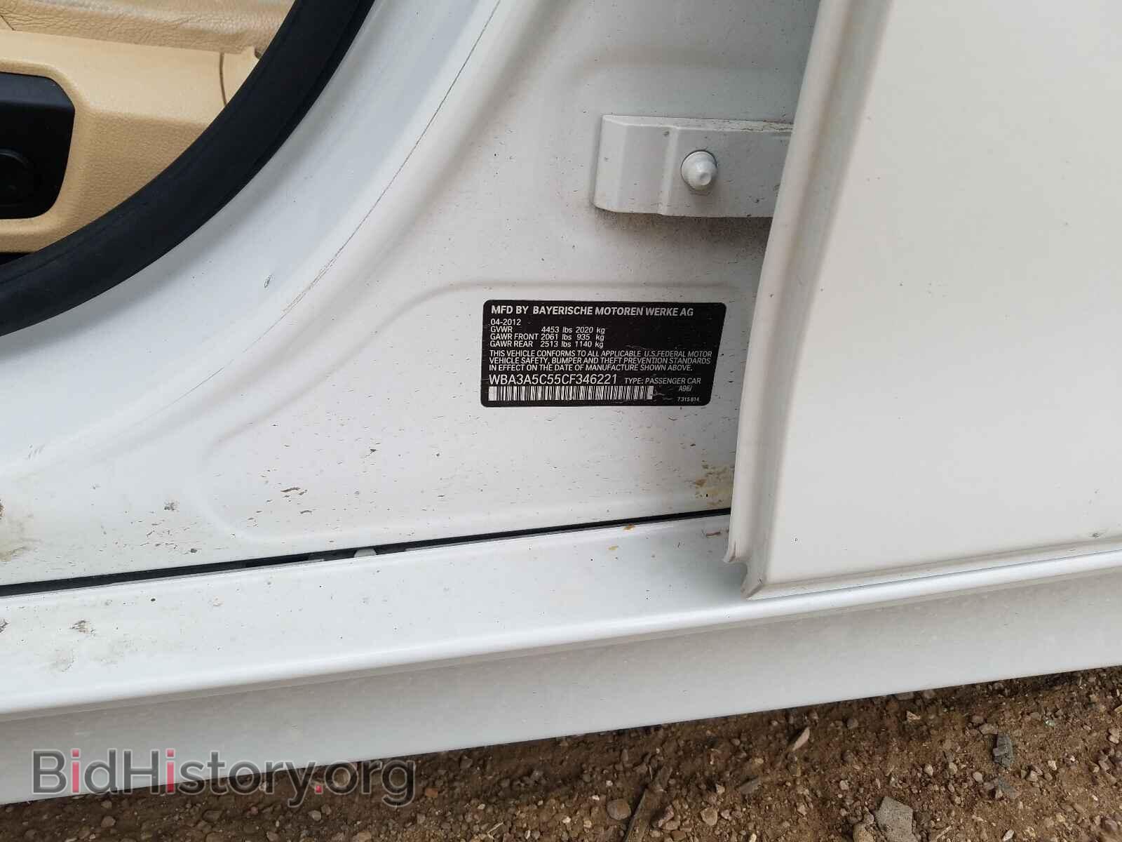 2012 BMW 3 SERIES - VIN: WBA3A5C55CF346221 - Фото 10