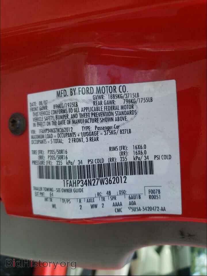 2007 FORD FOCUS - VIN: 1FAHP34N27W362012 - Фото 10
