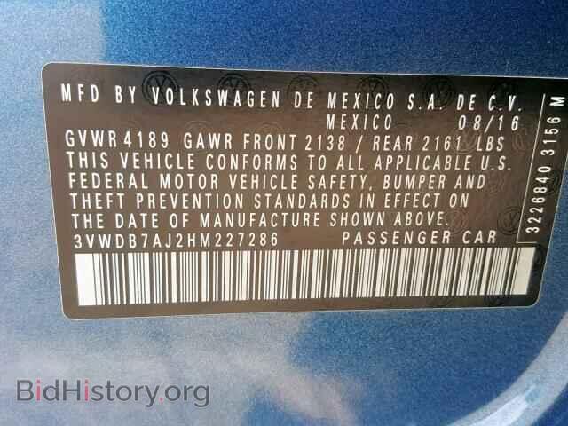 2017 VOLKSWAGEN JETTA - VIN: 3VWDB7AJ2HM227286 - Фото 10