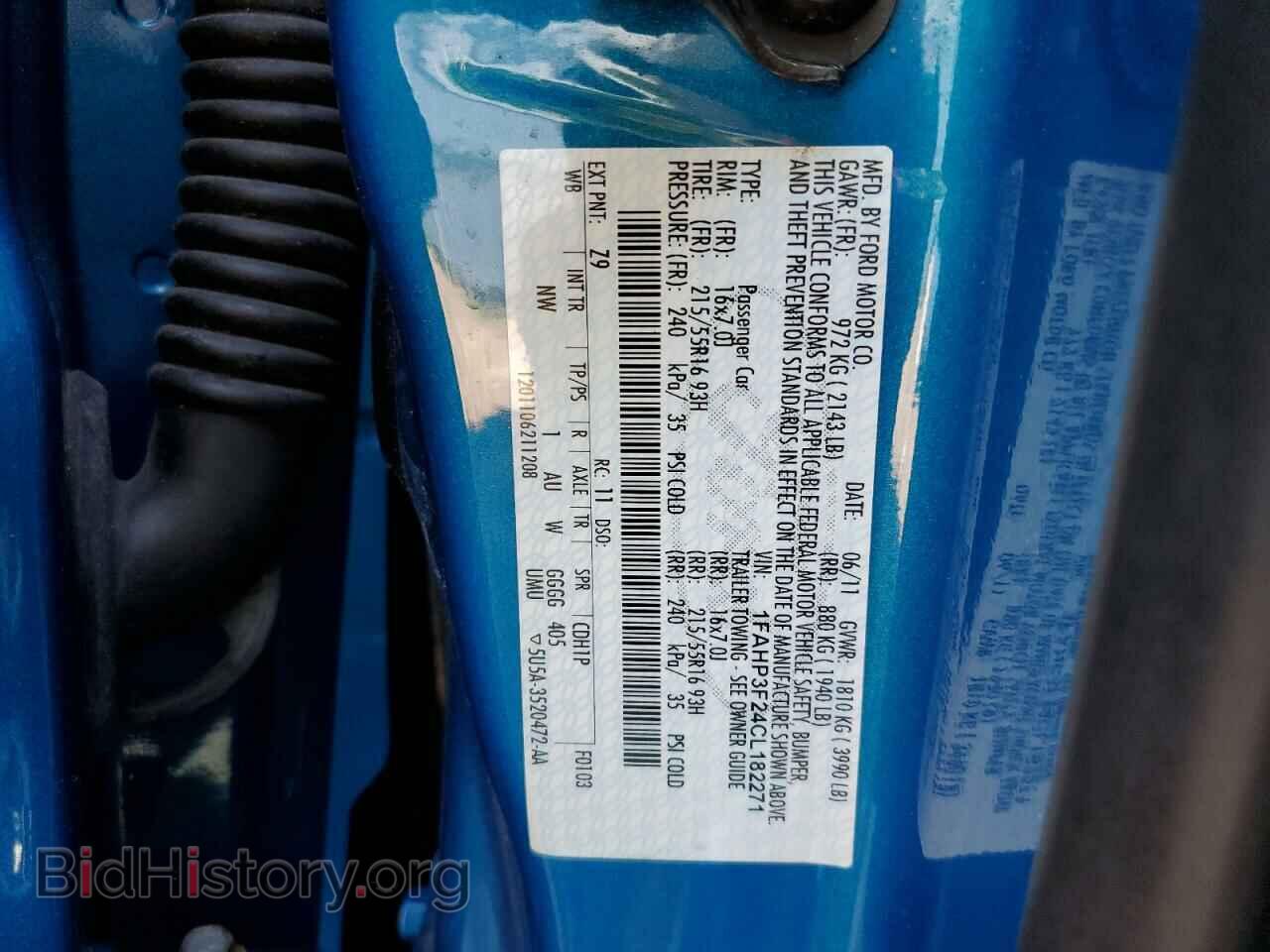 2012 FORD FOCUS - VIN: 1FAHP3F24CL182271 - Фото 10