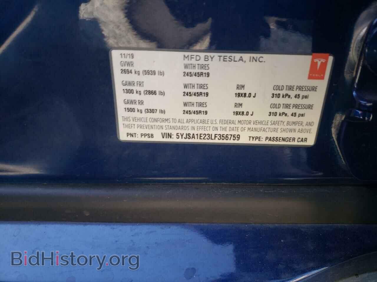 2020 TESLA MODEL S - VIN: 5YJSA1E23LF356759 - Фото 10