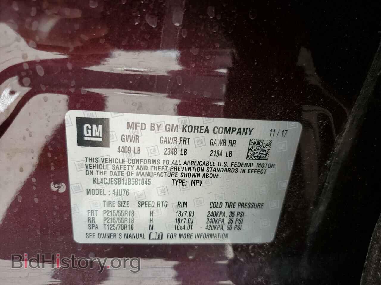 2018 BUICK ENCORE - VIN: KL4CJESB1JB581045 - Фото 13