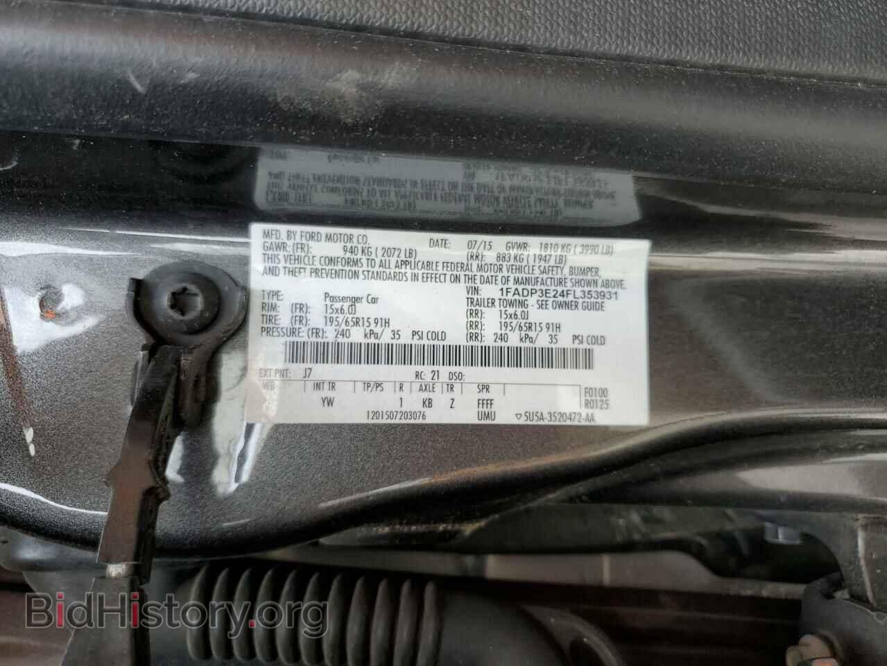 2015 FORD FOCUS - VIN: 1FADP3E24FL353931 - Фото 12