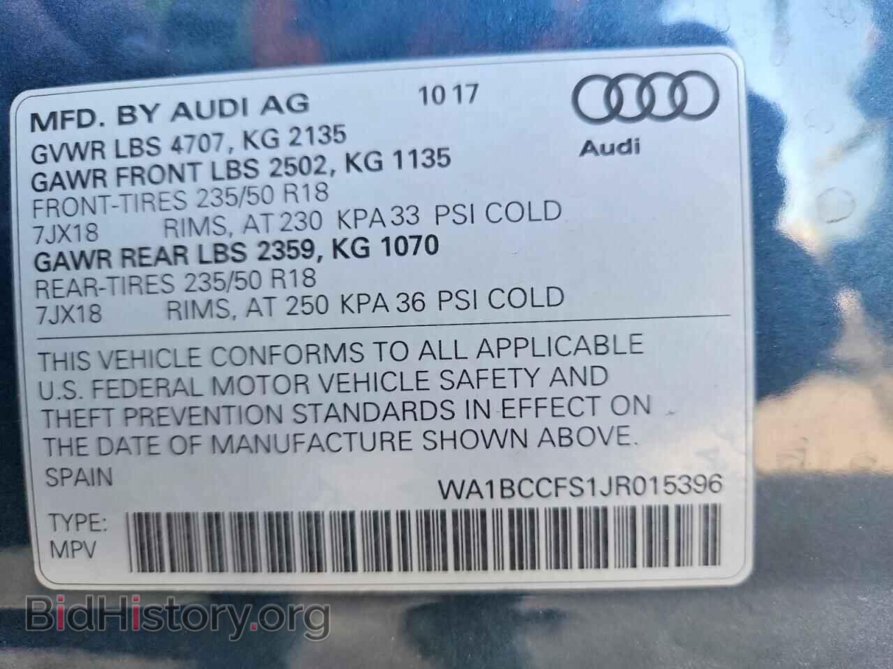 2018 AUDI Q3 - VIN: WA1BCCFS1JR015396 - Photo 13