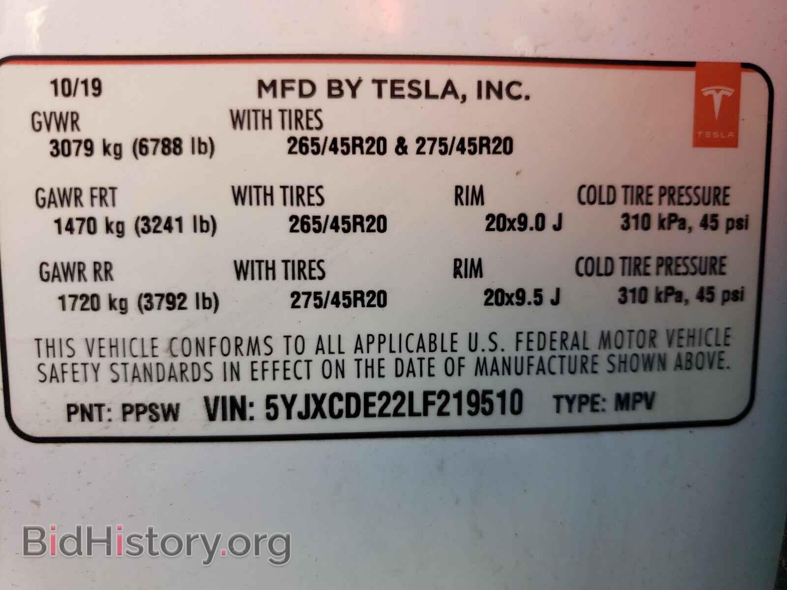 2020 TESLA MODEL X - VIN: 5YJXCDE22LF219510 - Photo 10