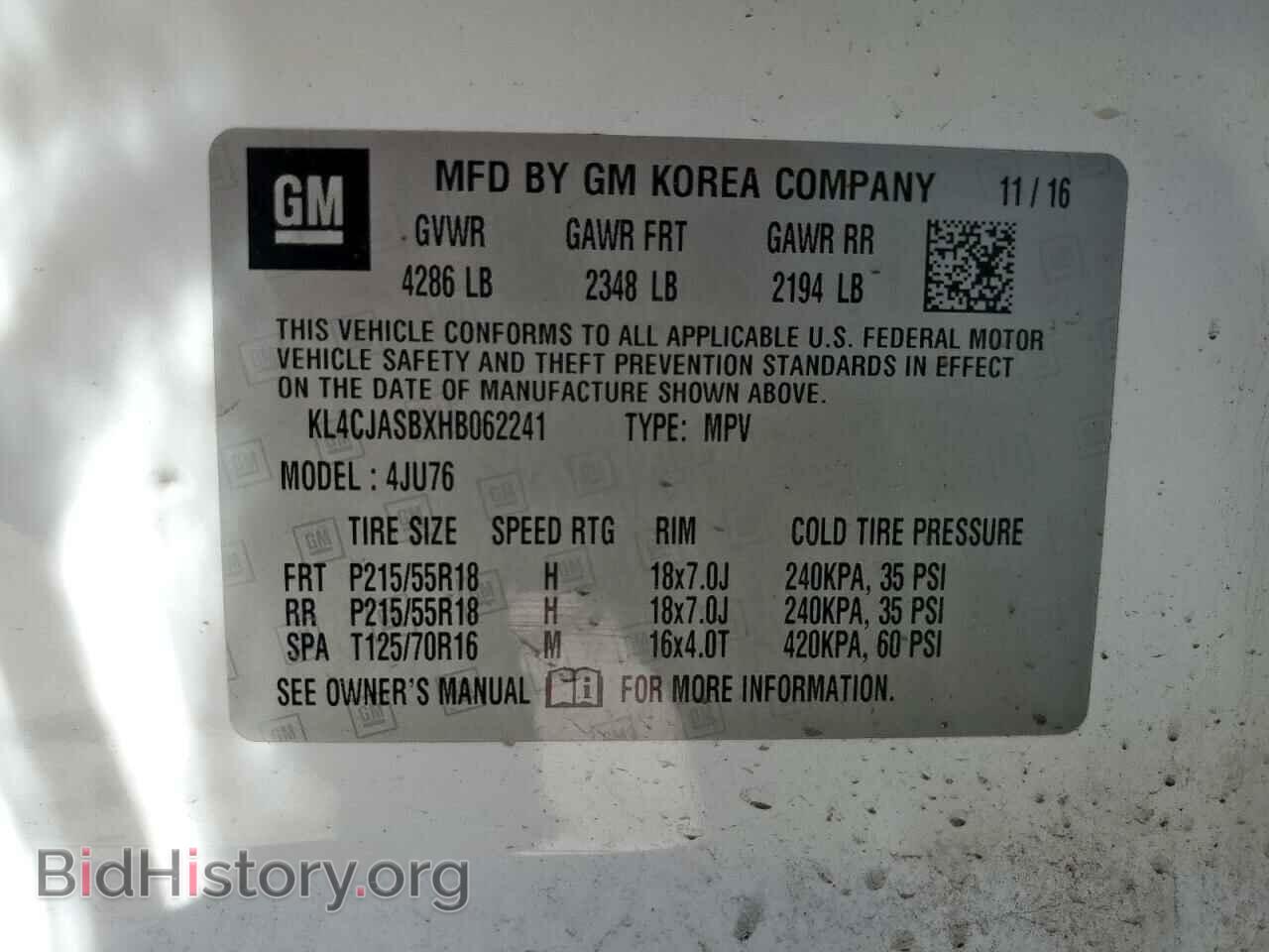 2017 BUICK ENCORE - VIN: KL4CJASBXHB062241 - Photo 13