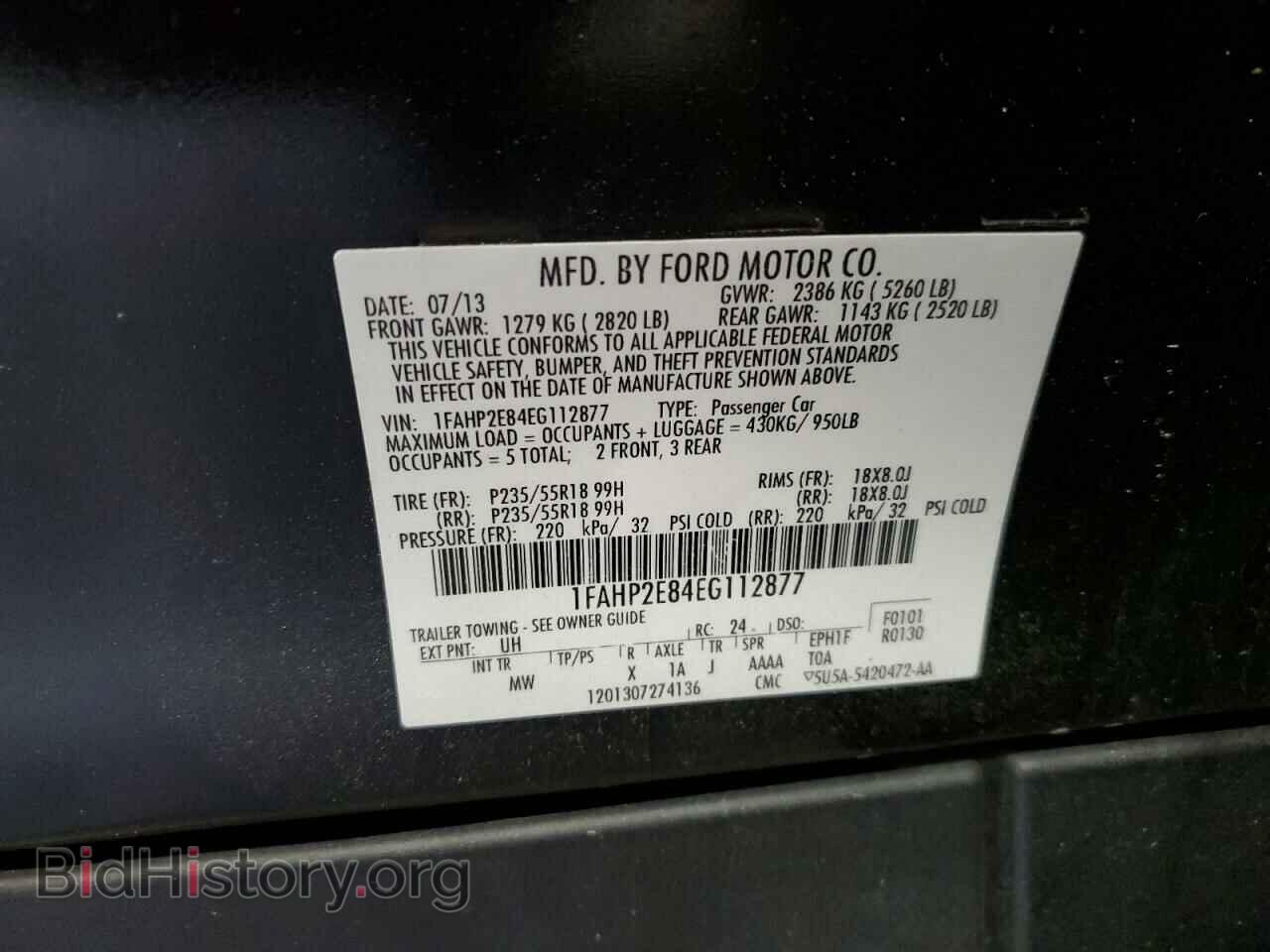 2014 FORD TAURUS - VIN: 1FAHP2E84EG112877 - Фото 12