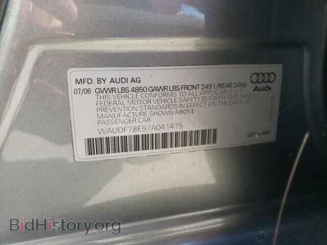 2007 AUDI A4 - VIN: WAUDF78E57A041475 - Фото 10