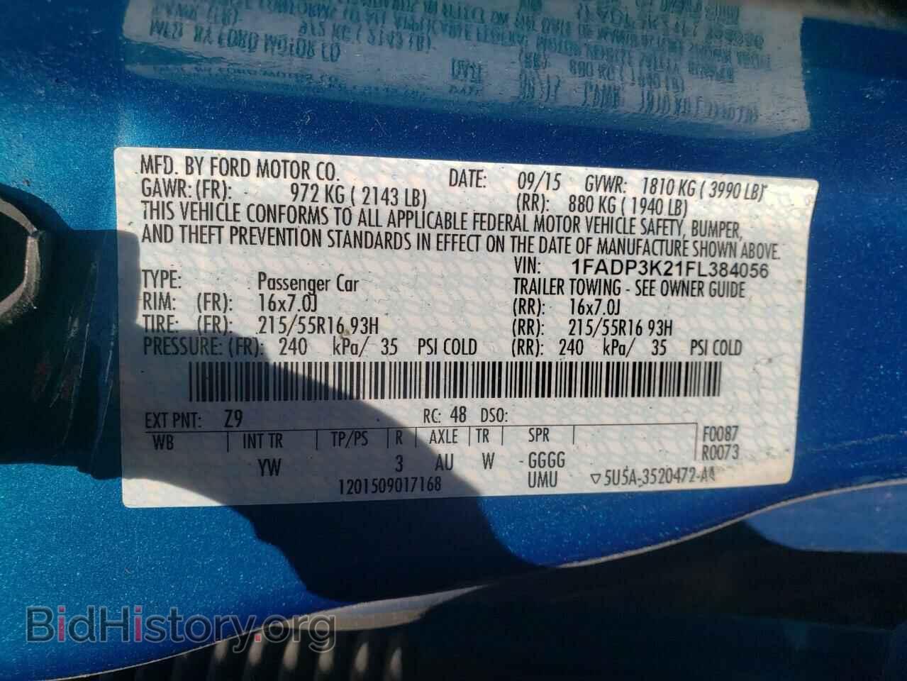 2015 FORD FOCUS - VIN: 1FADP3K21FL384056 - Фото 10