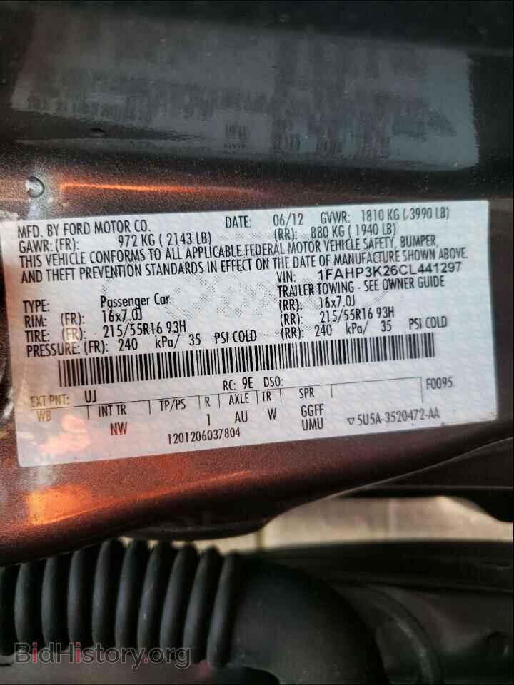 2012 FORD FOCUS - VIN: 1FAHP3K26CL441297 - Фото 10