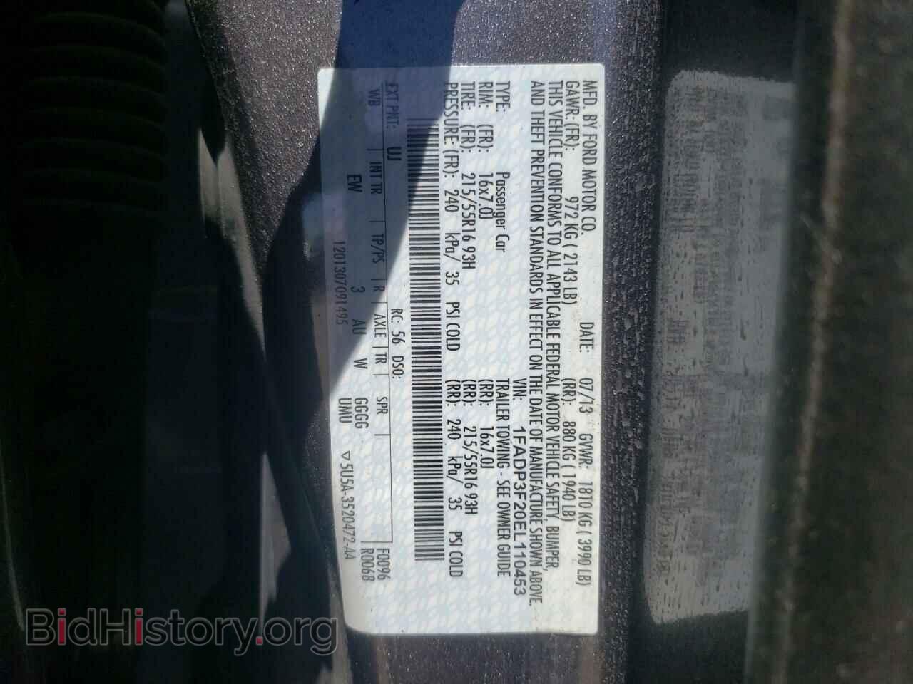2014 FORD FOCUS - VIN: 1FADP3F20EL110453 - Фото 10