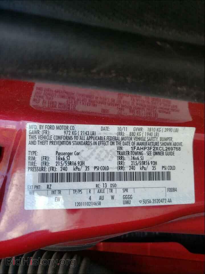 2012 FORD FOCUS - VIN: 1FAHP3F2XCL269768 - Photo 10