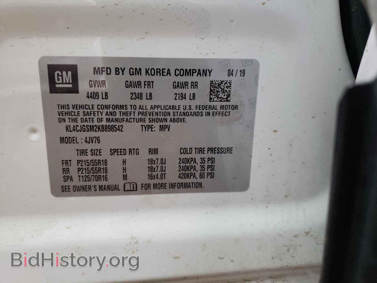 2019 BUICK ENCORE - VIN: KL4CJGSM2KB898542 - Photo 10