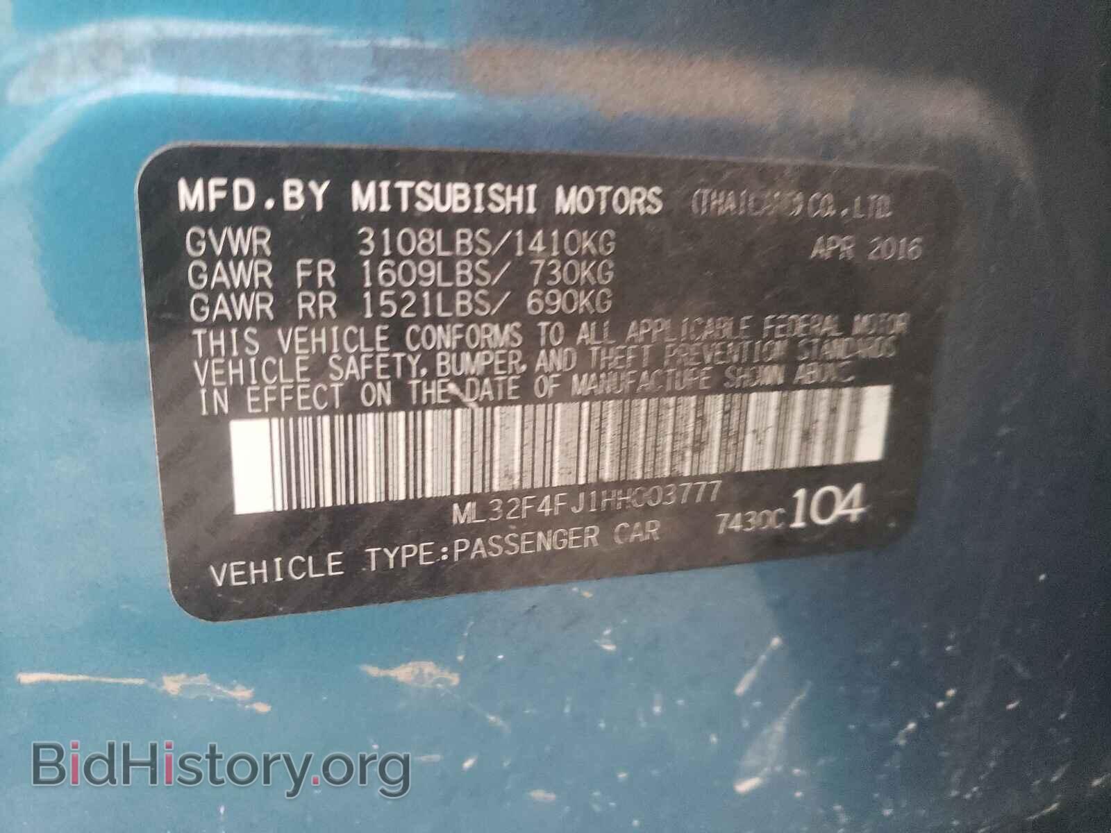 2017 MITSUBISHI MIRAGE - VIN: ML32F4FJ1HH003777 - Фото 10
