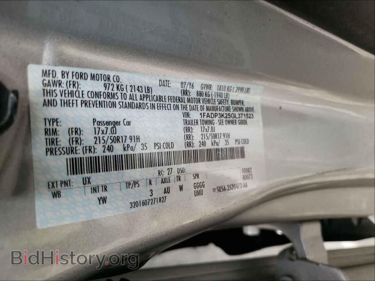 2016 FORD FOCUS - VIN: 1FADP3K25GL371523 - Фото 10