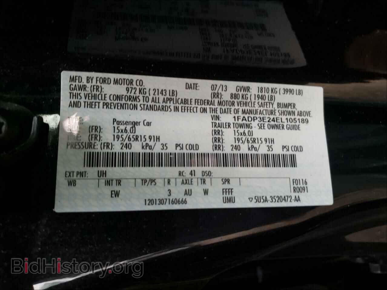2014 FORD FOCUS - VIN: 1FADP3E24EL105189 - Фото 10