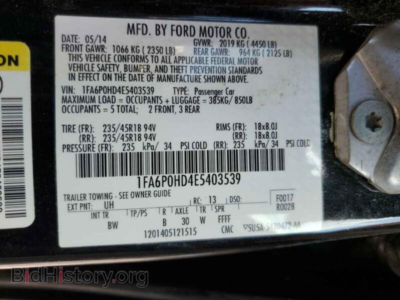 2014 Ford ALL MODELS (VIN 1FA6P0HD4E5403539) — photo 14 of 14
