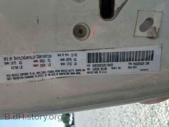 2003 DODGE NEON - VIN: 1B3ES56C63D170425 - Фото 10