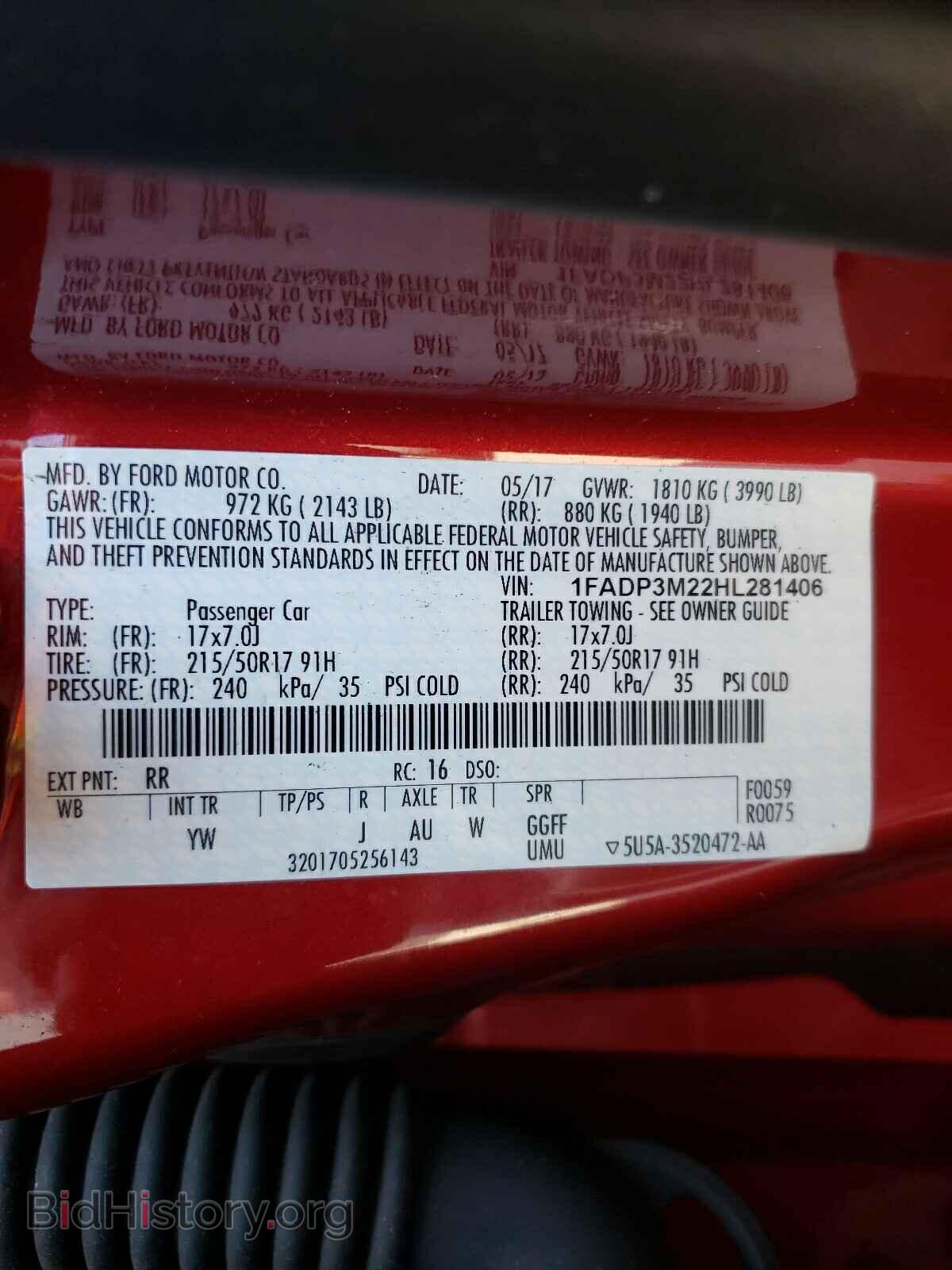 2017 FORD FOCUS - VIN: 1FADP3M22HL281406 - Photo 10