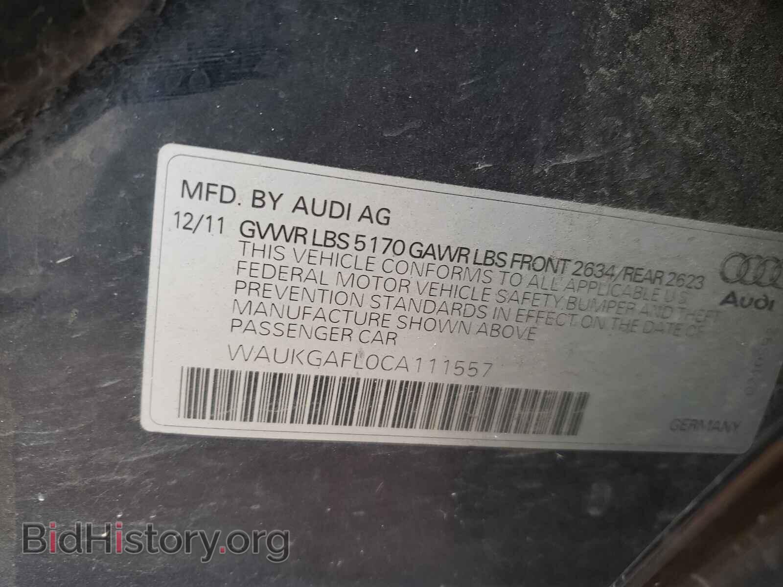 2012 AUDI S4/RS4 - VIN: WAUKGAFL0CA111557 - Фото 10