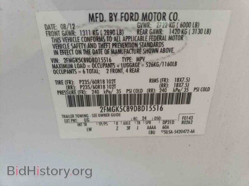 2013 Ford FLEX (VIN 2FMGK5C89DBD15516) — фото 10 из 10