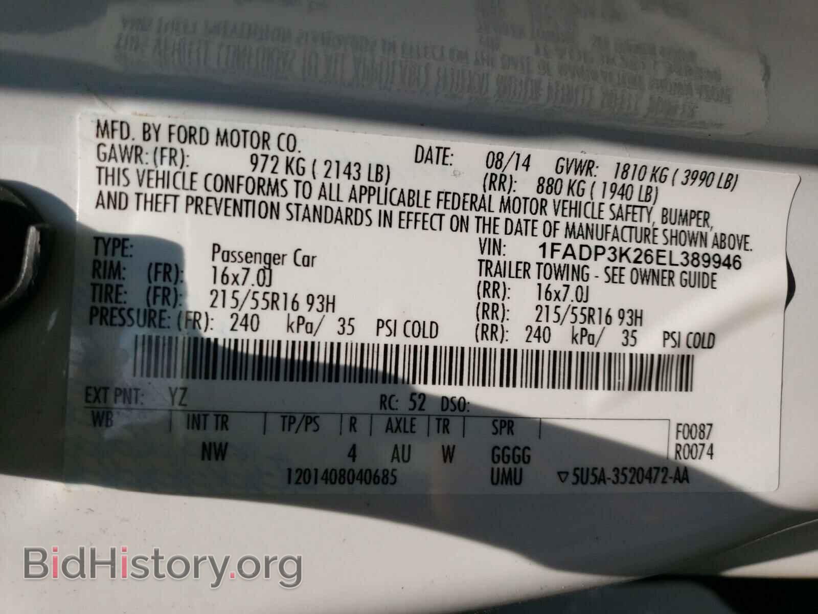 2014 FORD FOCUS - VIN: 1FADP3K26EL389946 - Photo 10