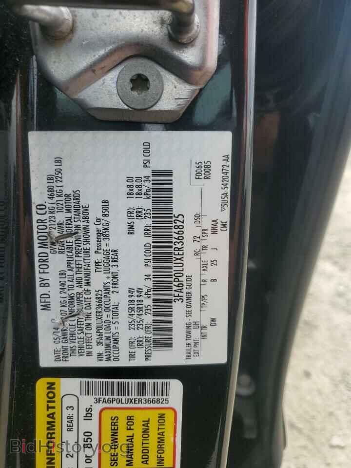 2014 FORD FUSION - VIN: 3FA6P0LUXER366825 - Фото 12