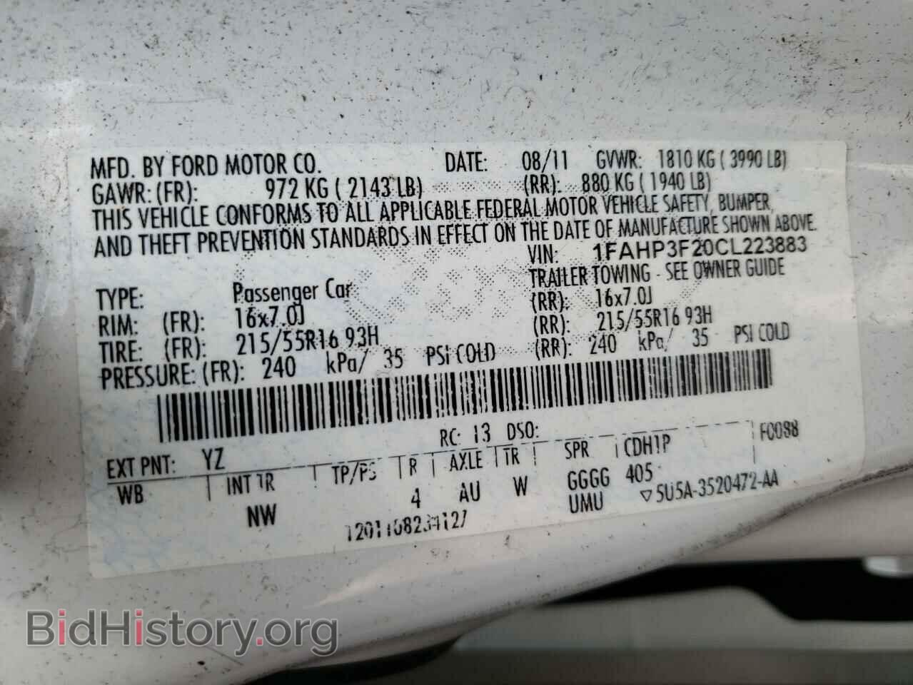 2012 FORD FOCUS - VIN: 1FAHP3F20CL223883 - Photo 10