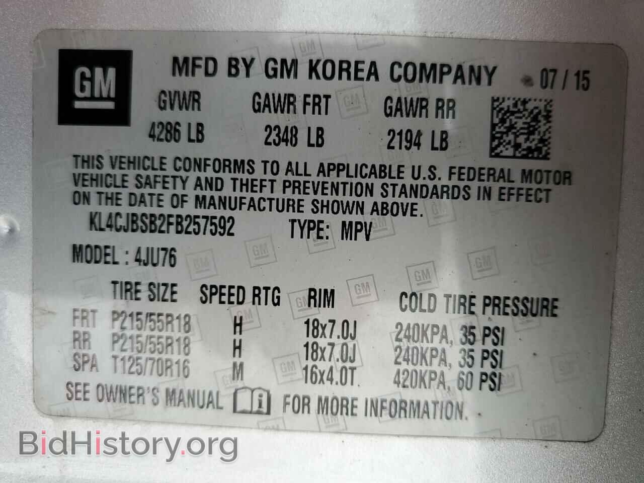 2015 BUICK ENCORE - VIN: KL4CJBSB2FB257592 - Photo 13
