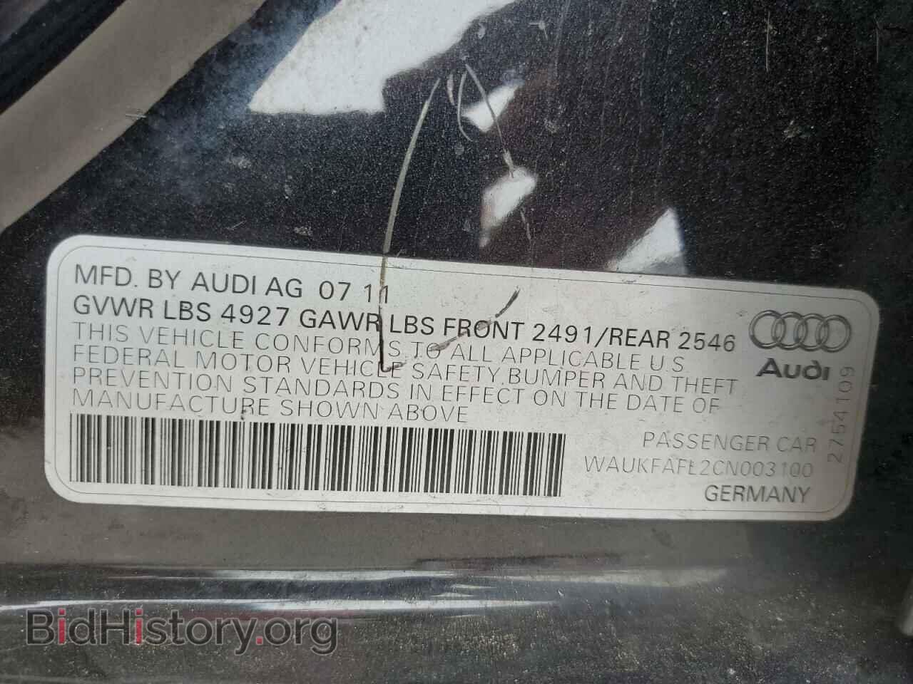 2012 AUDI A4 - VIN: WAUKFAFL2CN003100 - Фото 13