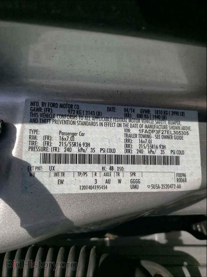 2014 FORD FOCUS - VIN: 1FADP3F27EL305305 - Фото 10
