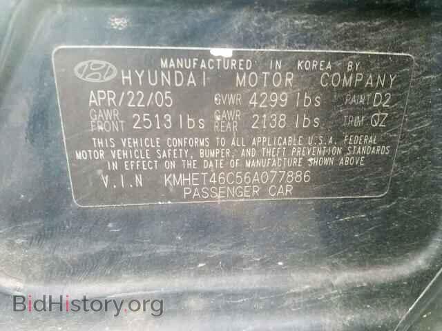 2006 HYUNDAI SONATA - VIN: KMHET46C56A077886 - Фото 10