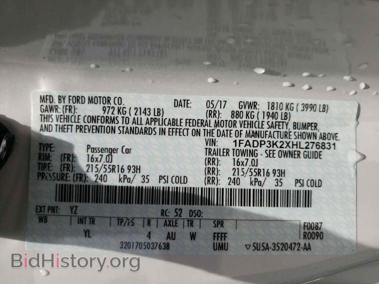 2017 FORD FOCUS - VIN: 1FADP3K2XHL276831 - Фото 10