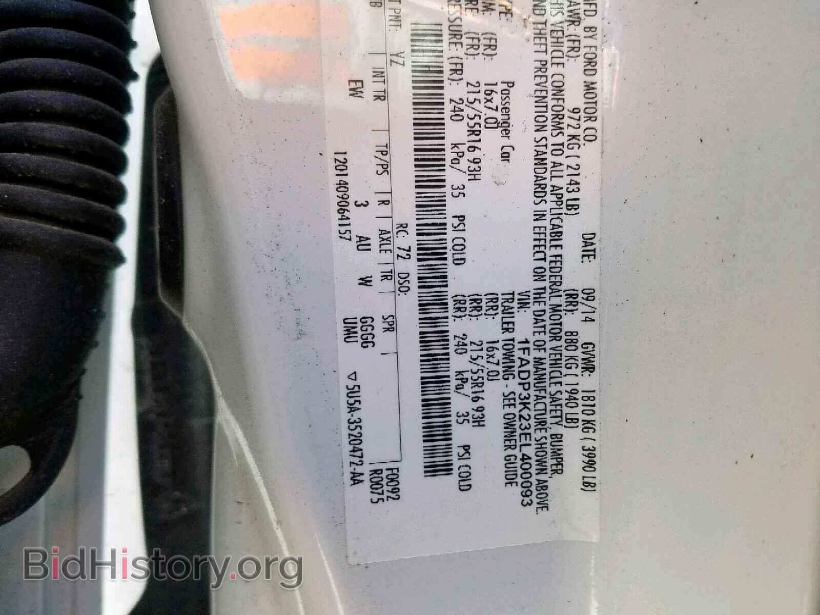 2014 FORD FOCUS SE - VIN: 1FADP3K23EL400093 - Фото 10