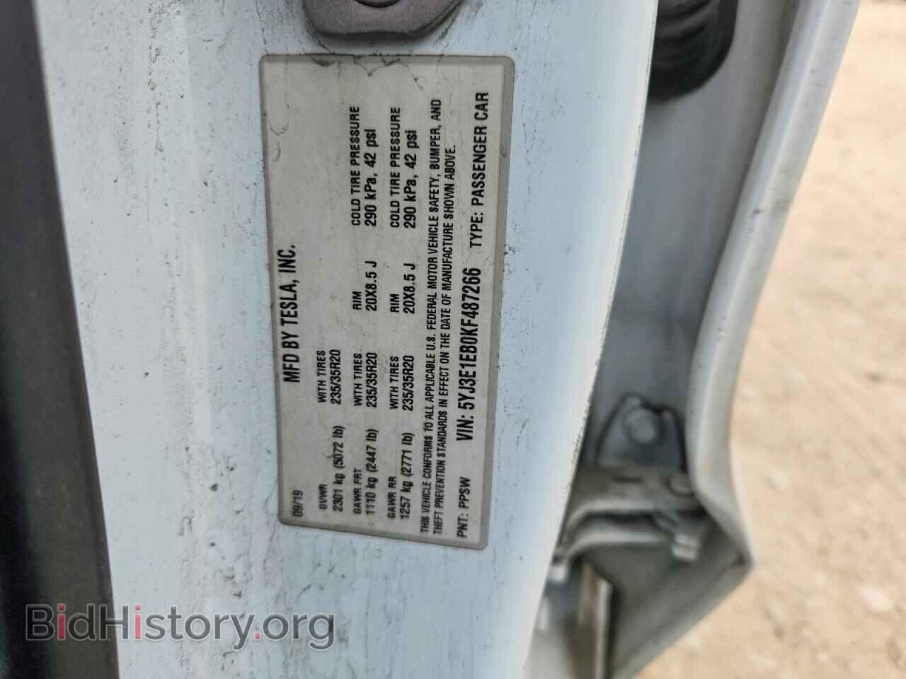 2019 TESLA MODEL 3 - VIN: 5YJ3E1EB0KF487266 - Photo 12