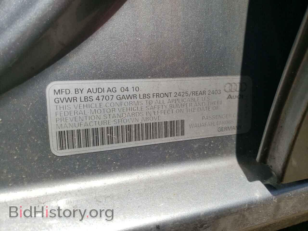 2010 AUDI A4 - VIN: WAUAFAFL4AN065705 - Фото 10