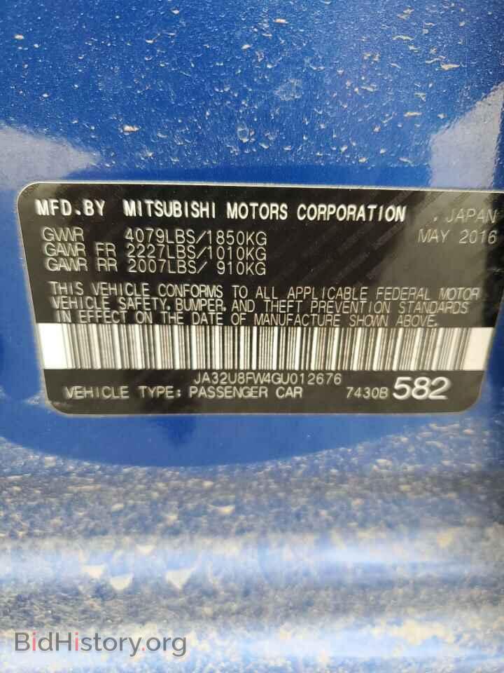 2016 MITSUBISHI LANCER - VIN: JA32U8FW4GU012676 - Фото 12