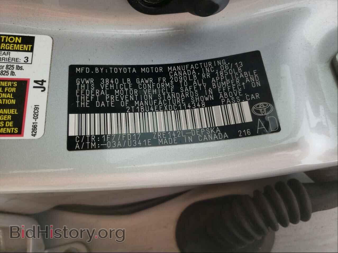 2013 TOYOTA COROLLA - VIN: 2T1BU4EEXDC114348 - Фото 10