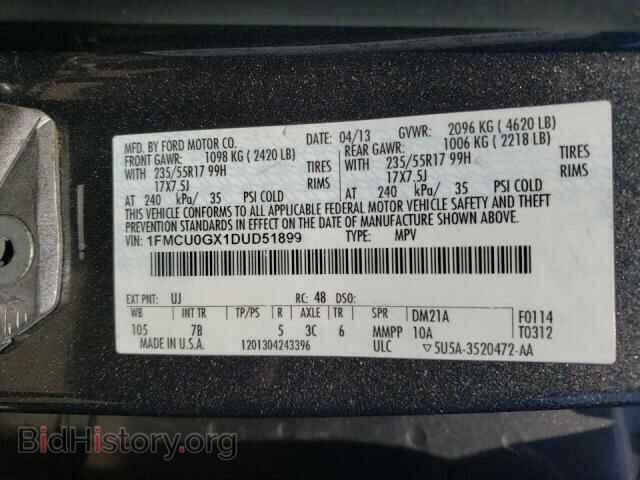 2013 FORD ESCAPE - VIN: 1FMCU0GX1DUD51899 - Фото 13