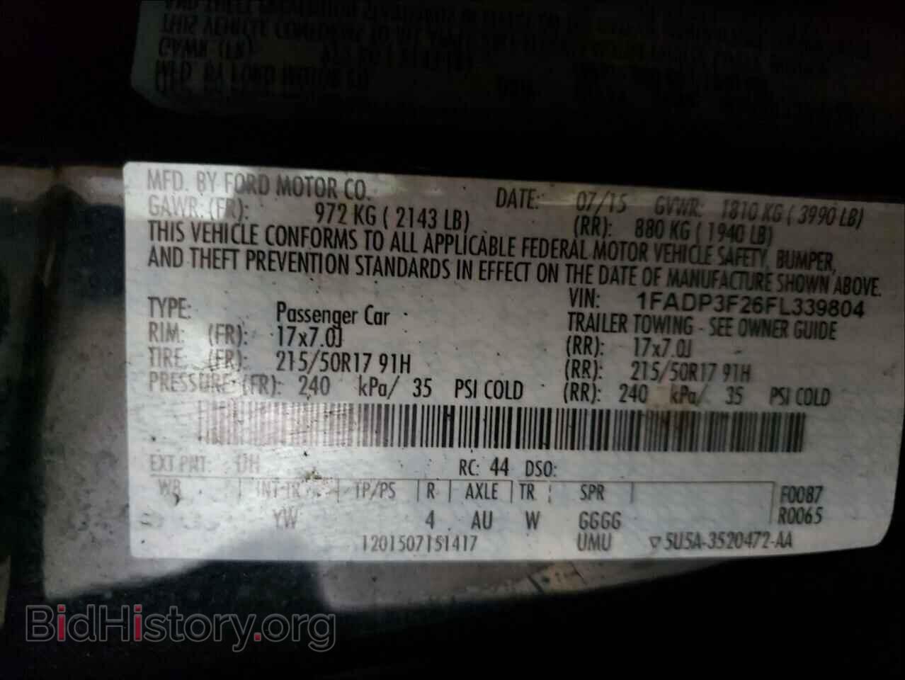 2015 FORD FOCUS - VIN: 1FADP3F26FL339804 - Фото 10